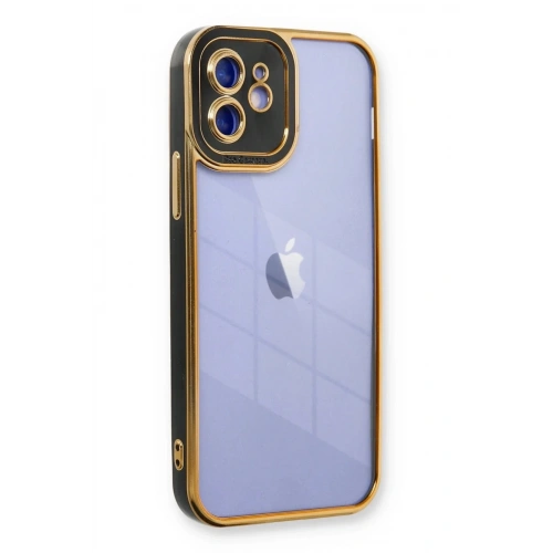 Mey İthalat®  iPhone 12 Kılıf Liva Lens Silikon - Siyah