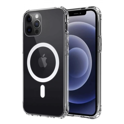 Mey İthalat®   iPhone 12 Kılıf Magneticsafe Şeffaf Silikon - Şeffaf