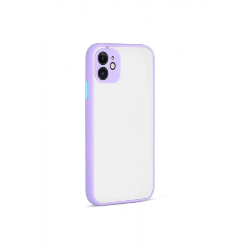 Mey İthalat®  iPhone 12 Kılıf Montreal Silikon Kapak - Mor