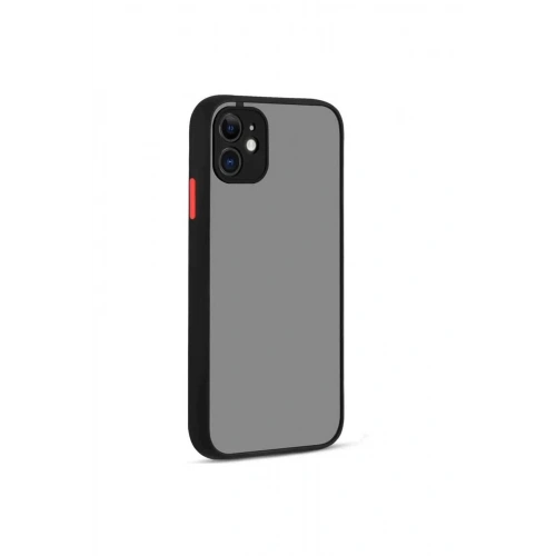 Mey İthalat®  iPhone 12 Kılıf Montreal Silikon Kapak - Siyah