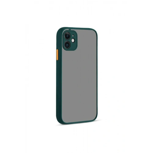 Mey İthalat®  iPhone 12 Kılıf Montreal Silikon Kapak - Yeşil