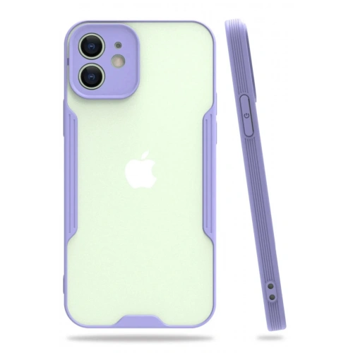 Mey İthalat®  iPhone 12 Kılıf Platin Silikon - Lila