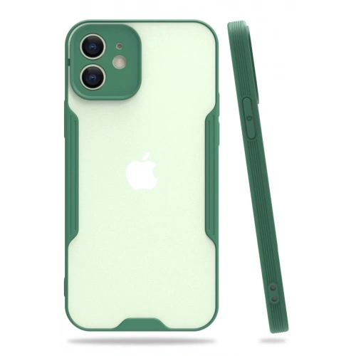 Mey İthalat®  iPhone 12 Kılıf Platin Silikon - Yeşil
