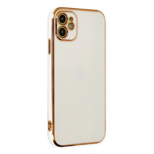 Mey İthalat®  iPhone 12 Kılıf Volet Silikon - Beyaz