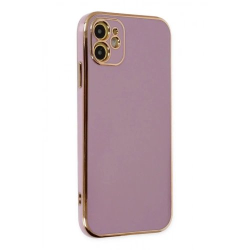 Mey İthalat®  iPhone 12 Kılıf Volet Silikon - Mor