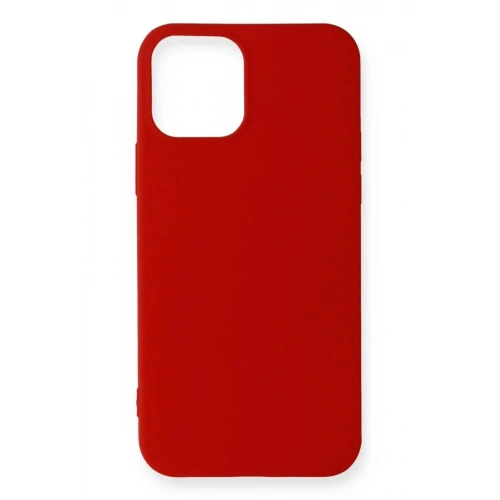 Mey İthalat®  iPhone 12 Mini Kılıf First Silikon - Koyu Kırmızı