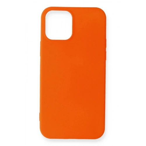 Mey İthalat®  iPhone 12 Mini Kılıf First Silikon - Turuncu