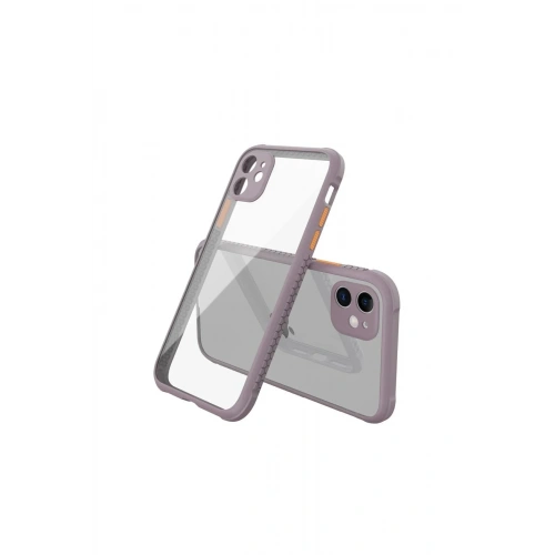 Mey İthalat®  iPhone 12 Mini Kılıf Miami Şeffaf Silikon - Açık Mor