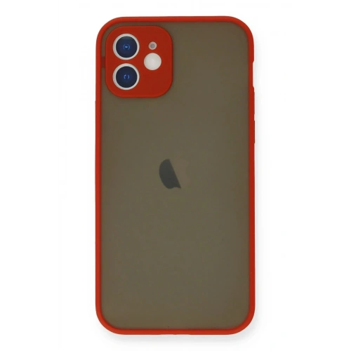 Mey İthalat®  iPhone 12 Mini Kılıf Montreal Silikon Kapak - Kırmızı