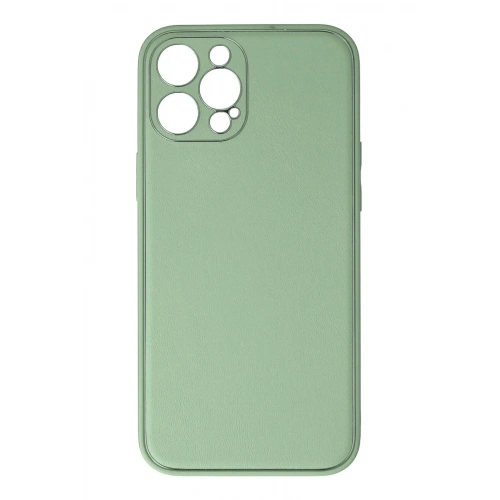 Mey İthalat®  iPhone 12 Pro Kılıf Coco Deri Silikon Kapak - Açık Yeşil
