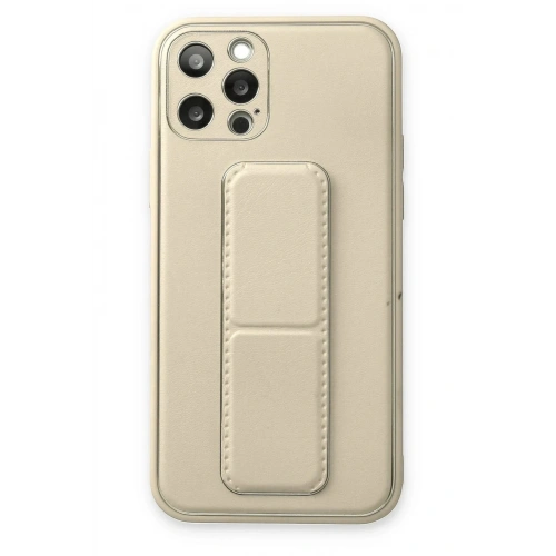 Mey İthalat®  iPhone 12 Pro Kılıf Coco Deri Standlı Kapak - Beyaz