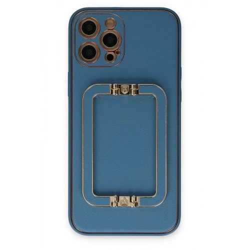 Mey İthalat®  iPhone 12 Pro Kılıf Coco Elit Kapak - Mavi