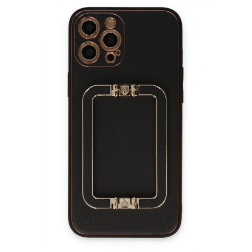 Mey İthalat®  iPhone 12 Pro Kılıf Coco Elit Kapak - Siyah