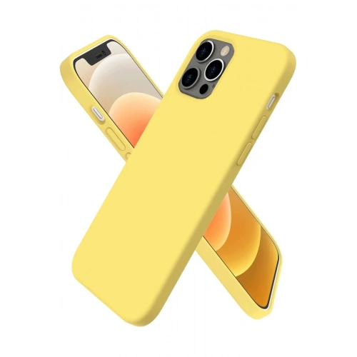 Mey İthalat®  iPhone 12 Pro Kılıf First Silikon - Sarı