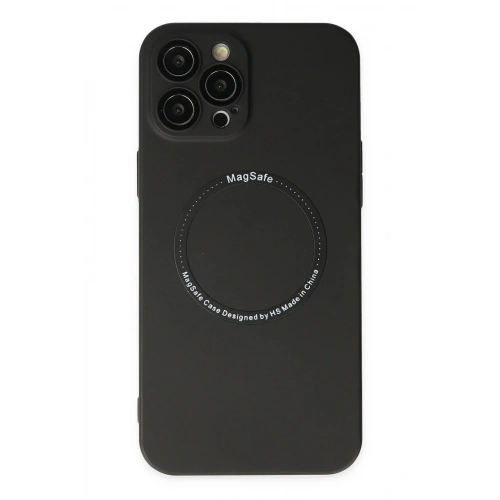 Mey İthalat®  iPhone 12 Pro Kılıf Jack Magneticsafe Lens Silikon - Siyah