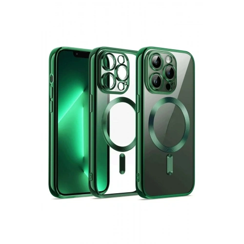 Mey İthalat®  iPhone 12 Pro Kılıf Kross Magneticsafe Kapak - Koyu Yeşil