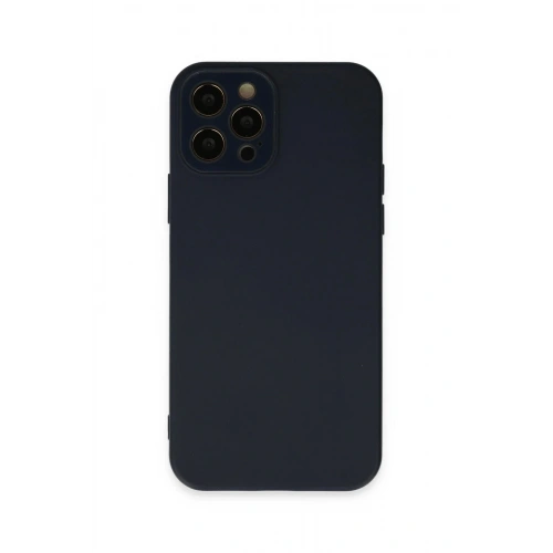 Mey İthalat®  iPhone 12 Pro Kılıf Lansman Glass Kapak - Lacivert