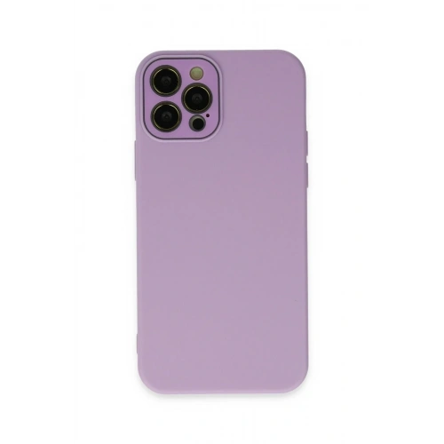 Mey İthalat®  iPhone 12 Pro Kılıf Lansman Glass Kapak - Lila