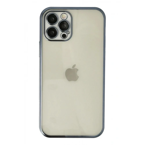Mey İthalat®  iPhone 12 Pro Kılıf  Lensli Silikon - Lacivert