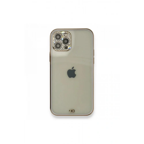 Mey İthalat®  iPhone 12 Pro Kılıf Liva Taşlı Silikon - Mor