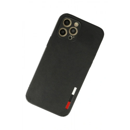 Mey İthalat®  iPhone 12 Pro Kılıf Loop Deri Silikon - Siyah