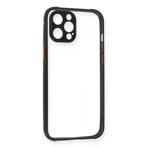 Mey İthalat®  iPhone 12 Pro Kılıf Miami Şeffaf Silikon - Siyah