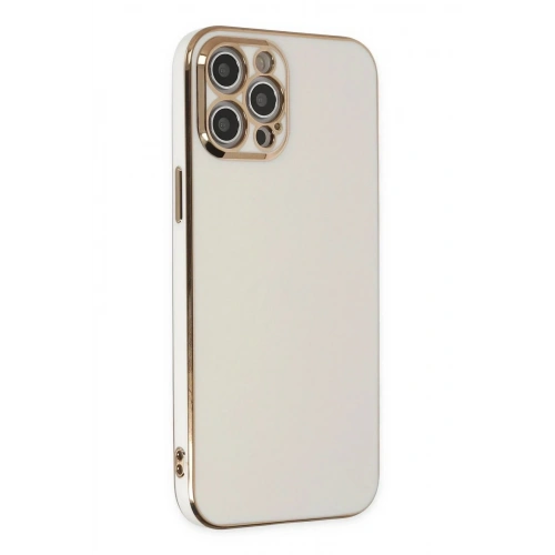 Mey İthalat®  iPhone 12 Pro Kılıf Volet Silikon - Beyaz