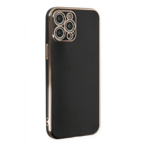 Mey İthalat®  iPhone 12 Pro Kılıf Volet Silikon - Siyah