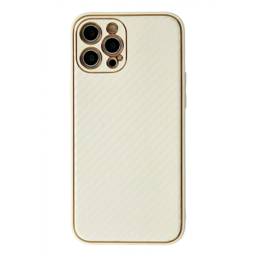 Mey İthalat®  iPhone 12 Pro Max Kılıf Coco Karbon Silikon - Beyaz