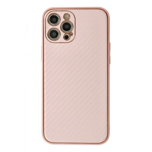 Mey İthalat®  iPhone 12 Pro Max Kılıf Coco Karbon Silikon - Pembe