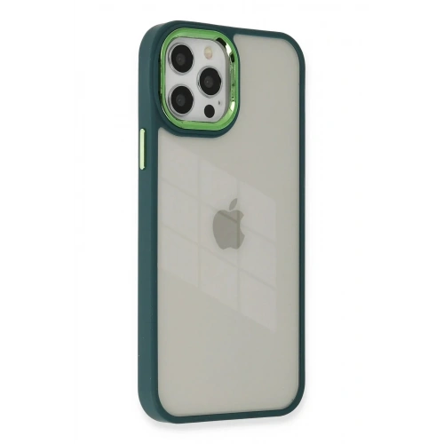 Mey İthalat®  iPhone 12 Pro Max Kılıf Dora Kapak - Haki Yeşil