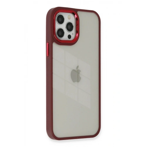 Mey İthalat®  iPhone 12 Pro Max Kılıf Dora Kapak - Kırmızı