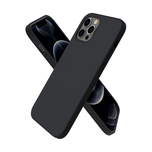 Mey İthalat®  iPhone 12 Pro Max Kılıf First Silikon - Siyah