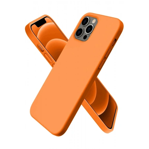 Mey İthalat®  iPhone 12 Pro Max Kılıf First Silikon - Turuncu