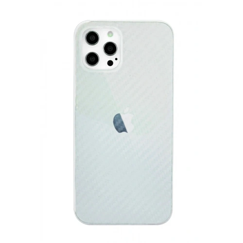Mey İthalat®  iPhone 12 Pro Max Kılıf Karbon PP Silikon - Şeffaf
