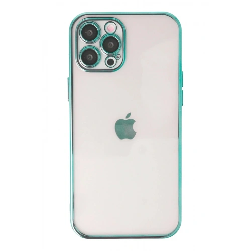 Mey İthalat®  iPhone 12 Pro Max Kılıf  Lensli Silikon - Yeşil