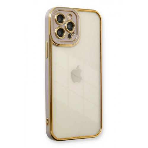 Mey İthalat®  iPhone 12 Pro Max Kılıf Liva Lens Silikon - Lila