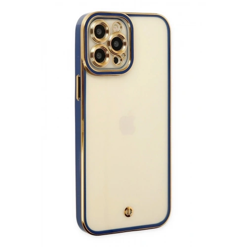 Mey İthalat®  iPhone 12 Pro Max Kılıf Liva Lens Silikon - Mavi