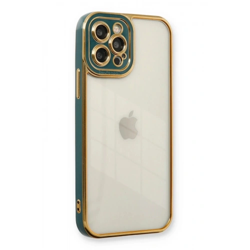 Mey İthalat®  iPhone 12 Pro Max Kılıf Liva Lens Silikon - Yeşil