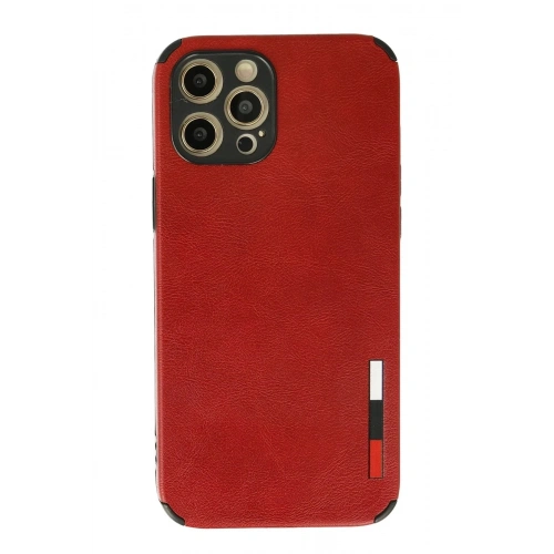 Mey İthalat®  iPhone 12 Pro Max Kılıf Loop Deri Silikon - Kırmızı