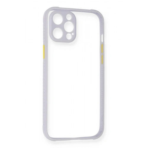 Mey İthalat®  iPhone 12 Pro Max Kılıf Miami Şeffaf Silikon - Lila