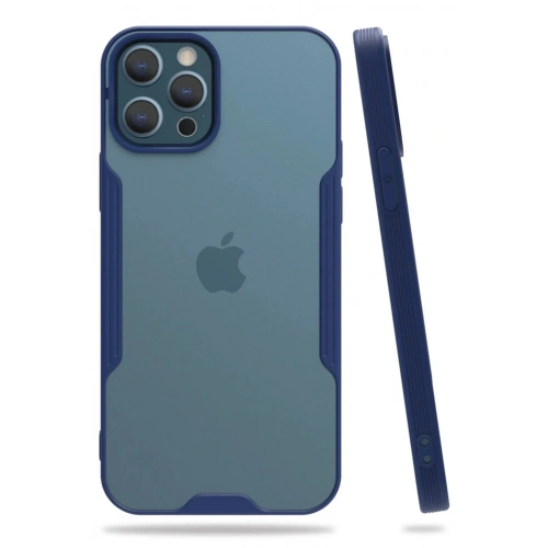 Mey İthalat®  iPhone 12 Pro Max Kılıf Platin Silikon - Lacivert