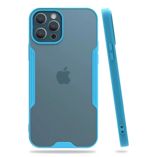 Mey İthalat®  iPhone 12 Pro Max Kılıf Platin Silikon - Mavi