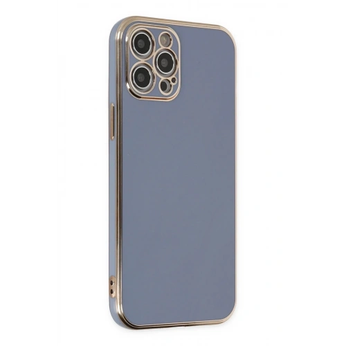 Mey İthalat®  iPhone 12 Pro Max Kılıf Volet Silikon - Mavi
