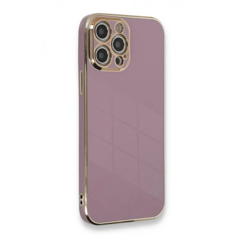 Mey İthalat®  iPhone 12 Pro Max Kılıf Volet Silikon - Mor