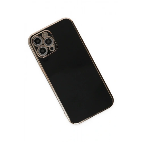 Mey İthalat®  iPhone 12 Pro Max Kılıf Volet Silikon - Siyah