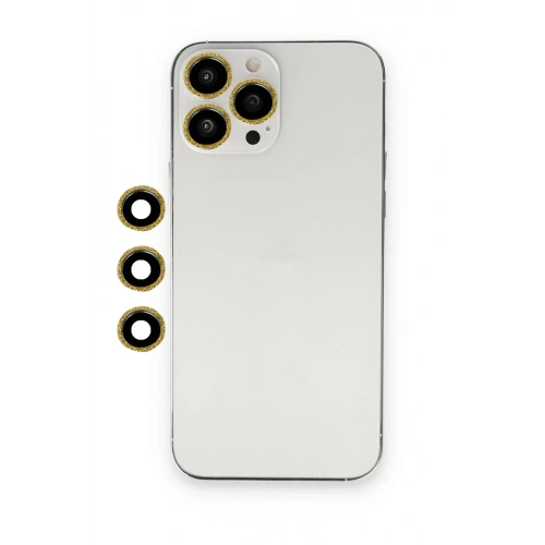 Mey İthalat®  iPhone 12 Pro Max Shine Kamera Lens - Gold