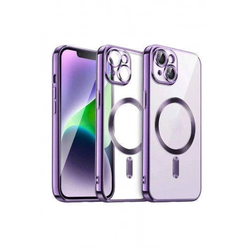 Mey İthalat®  iPhone 13 Kılıf Kross Magneticsafe Kapak - Mor