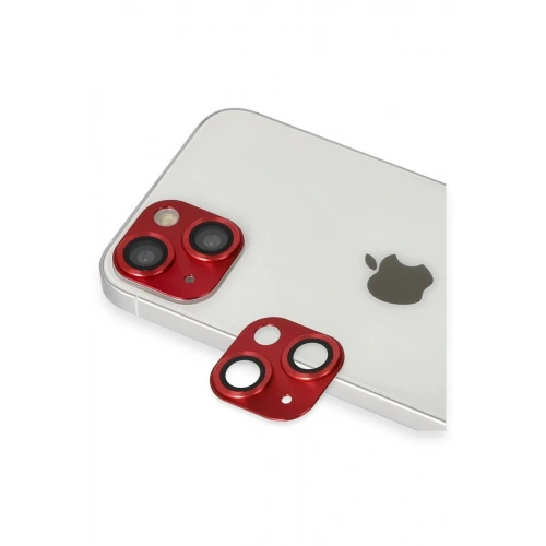 Mey İthalat®  iPhone 13 Pers Alüminyum Kamera Lens - Kırmızı