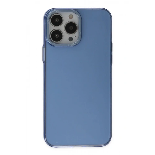 Mey İthalat®  iPhone 13 Pro Kılıf Anka PC Sert Metal Kapak - Mavi